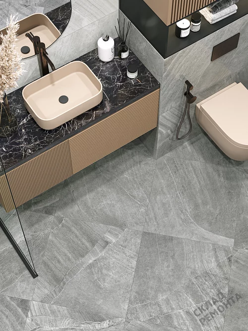 Фото Керамогранит матовый New Trend Рок D60203M серый 600*600*9,5 – купить в Благовещенске: цена, описание, фото. Интернет-магазин 1