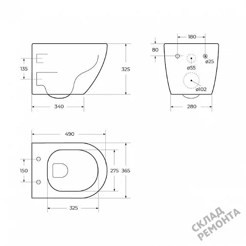 Фото Унитаз подвесной BelBagno Uno BB3105CHR/SC безободковый купить в Благовещенске: цена, описание, фото. Интернет-магазин 6