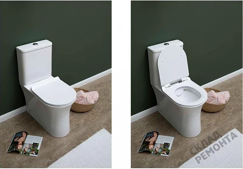 Фото Унитаз напольный Aquanet Roll-C 210764 безободковый купить в Благовещенске: цена, описание, фото. Интернет-магазин 2