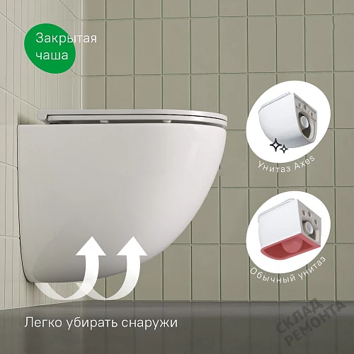 Фото Унитаз подвесной Iddis Аксес AXERDSEI25 безободковый купить в Благовещенске: цена, описание, фото. Интернет-магазин 4
