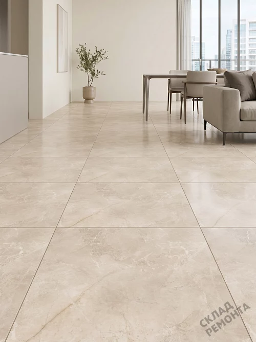 Фото Керамогранит лаппатированный Alma Ceramica Апарель GFU6060APL04L бежевый 600*600*9 – купить в Благовещенске: цена, описание, фото. Интернет-магазин 1