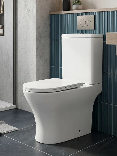Фото Унитаз компакт напольный Calypso CS4851UQ-TK(OK) безободковый купить в Благовещенске: цена, описание, фото. Интернет-магазин 1