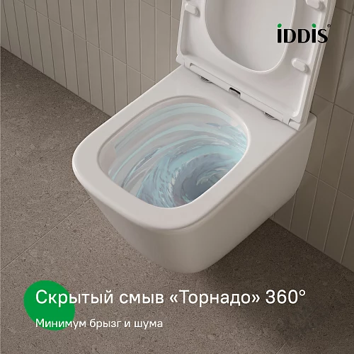Фото Унитаз подвесной Iddis Торр TOQFDSEi25 безободковый купить в Благовещенске: цена, описание, фото. Интернет-магазин 2