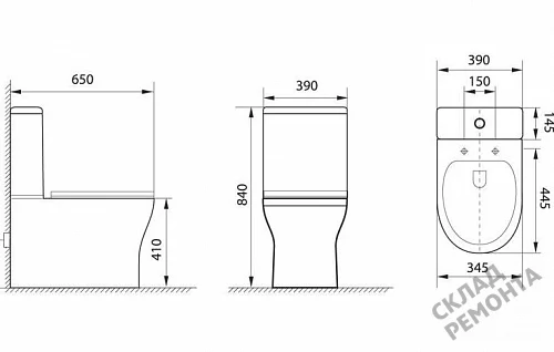 Фото Унитаз напольный Aquanet Roll-C 210764 безободковый купить в Благовещенске: цена, описание, фото. Интернет-магазин 5