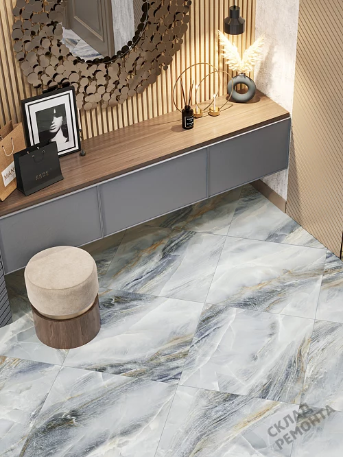 Фото Керамогранит матовый New Trend Эстель D60228M синий 600*600*9,5 – купить в Благовещенске: цена, описание, фото. Интернет-магазин 1