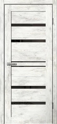 Дверь FlyDoors Барн B01 ель альпийская, ПВХ, черное стекло