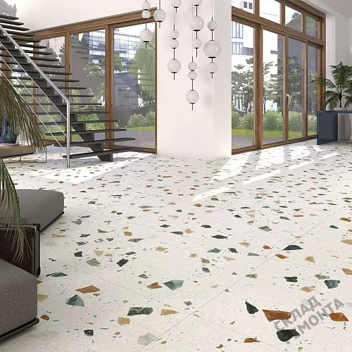 Фото Керамогранит матовый Steppe Ceramics Chips White белый 600*600*9 – купить в Благовещенске: цена, описание, фото. Интернет-магазин 3